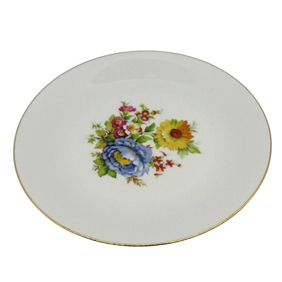 JKW BAVARIA Floral Cake Stand Pedestal Dessert Germany Vintage 10" - Picture 10 of 10